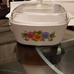 A5B Vintage Corning Ware,  Summer Ush Pansy, W Lid