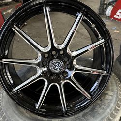 Drag Concepts R39 17x7.5 5x100/5x4.5" +38mm Black/Milled Wheel Rim 17" Inch QTY4