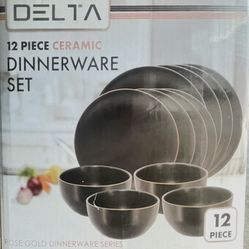 DELTA 12 Piece Ceramic Dinnerware Set