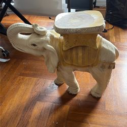 Vintage Mid Century Ceramic Elephant Garden Stool