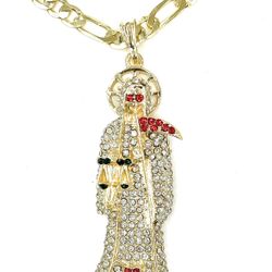 Santa Muerte Pendant With Chain