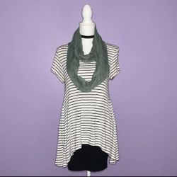 Mossimo Black and White Striped Tshirt