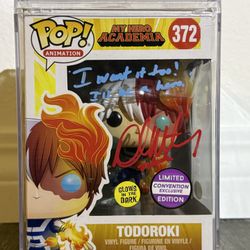 Signed Todoroki Funko Pop #372 JSA Certified Glow Chase Convention Exclusive
