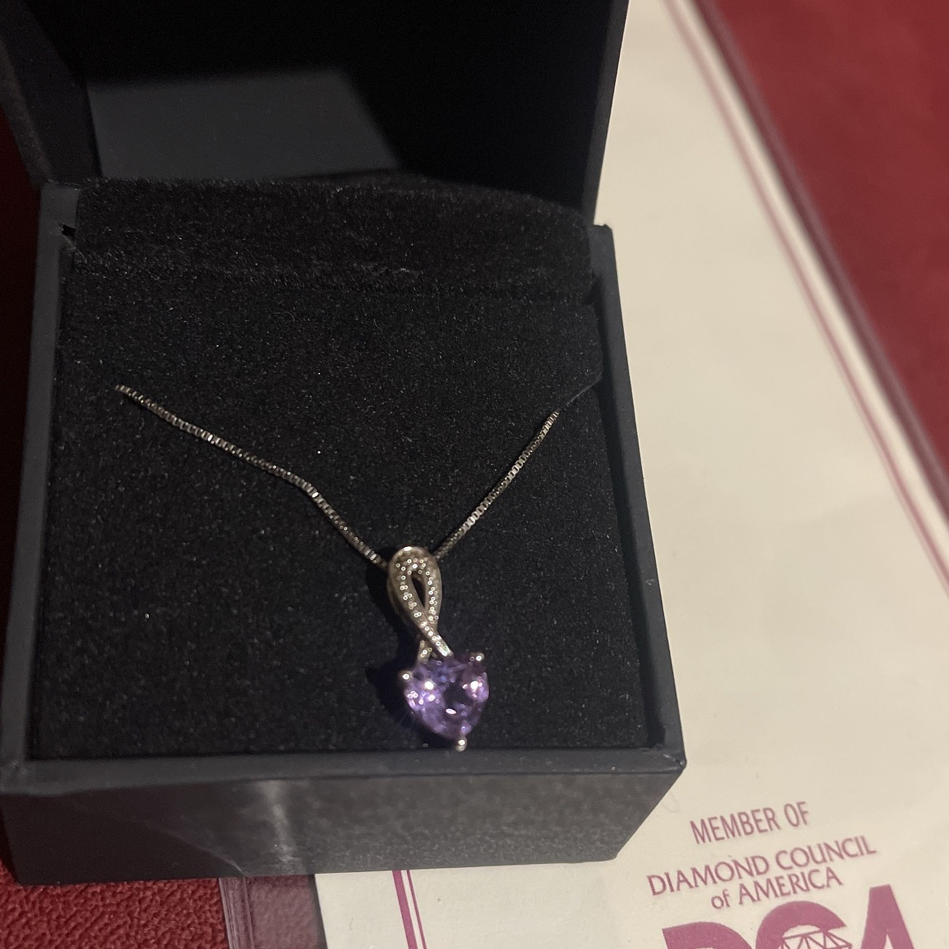 Sterling Silver Amethyst Heart Necklace By Kay Jewelry