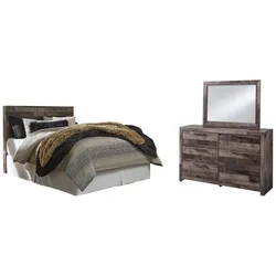 Derekson Queen/Full Panel Headboard Bed with Mirrored Dresser Mega Sale