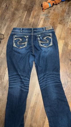 Plus size women’s silver jeans