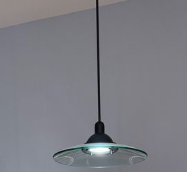 Ceiling Light/lamp fixture Modern Glass Pendant Light – Black & Clear Glass