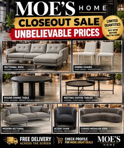 MOE’S HOME CLOSEOUT SALE