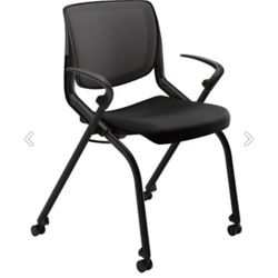 Workplace series 500 Fabric Nesting Training Chair, Black, 2 Pack (UN56077)