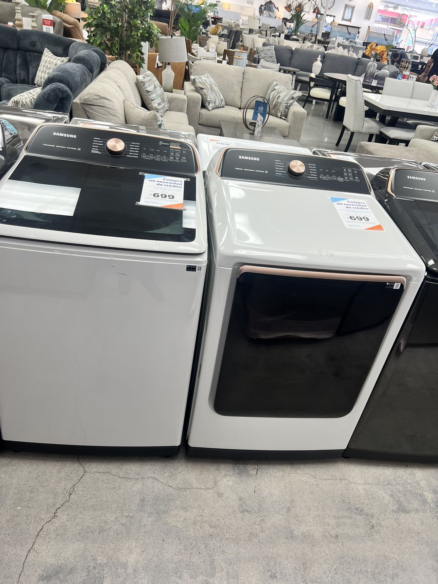 SAMSUNG SMARTHINGS,ENERGY SAVER WASHER 5.4CU FT/ DRYER 7.5 CU FT EACH $699 OR MAKE IT A COMBO FOR $1299