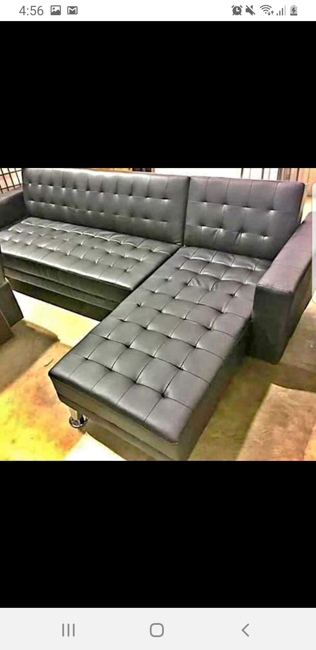 New Black Futon Sectional