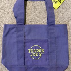Trader Joes Mini Tote Bag Purple 
