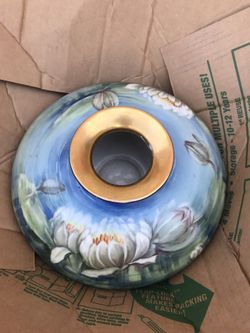 Antique Limoges France hand painted vase