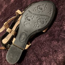 Söfft Women's Black and Brown Leather Flats/ Heel Size 7M