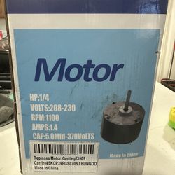 Air Conditioner Fan Motor 1/4 HP 1100RPM