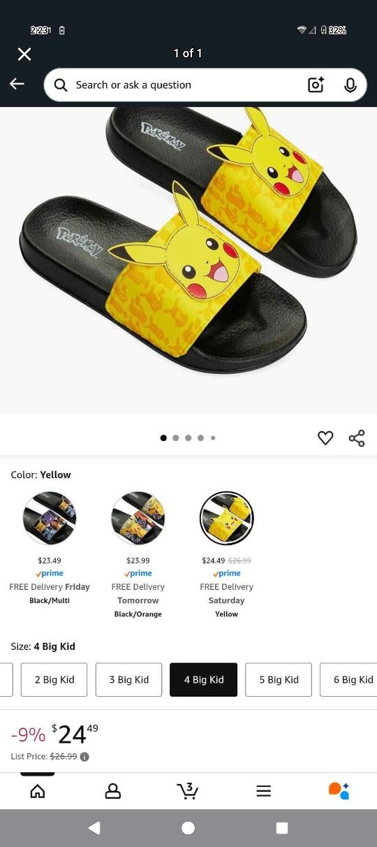 Pokemon Kids Slides Shoes 4