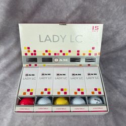 RAM Lady LC Golf Balls 15 Pack Low Compression Assorted Colors Open Box