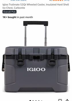 Igloo Trailmate 52Qt Wheeled Cooler, Insulated Hard Shell Ice Chest