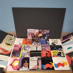 Complete 45s Record Collection 50+ Mostly All Rock Prince Queen Rolling Stones ACDC Van Halen + more