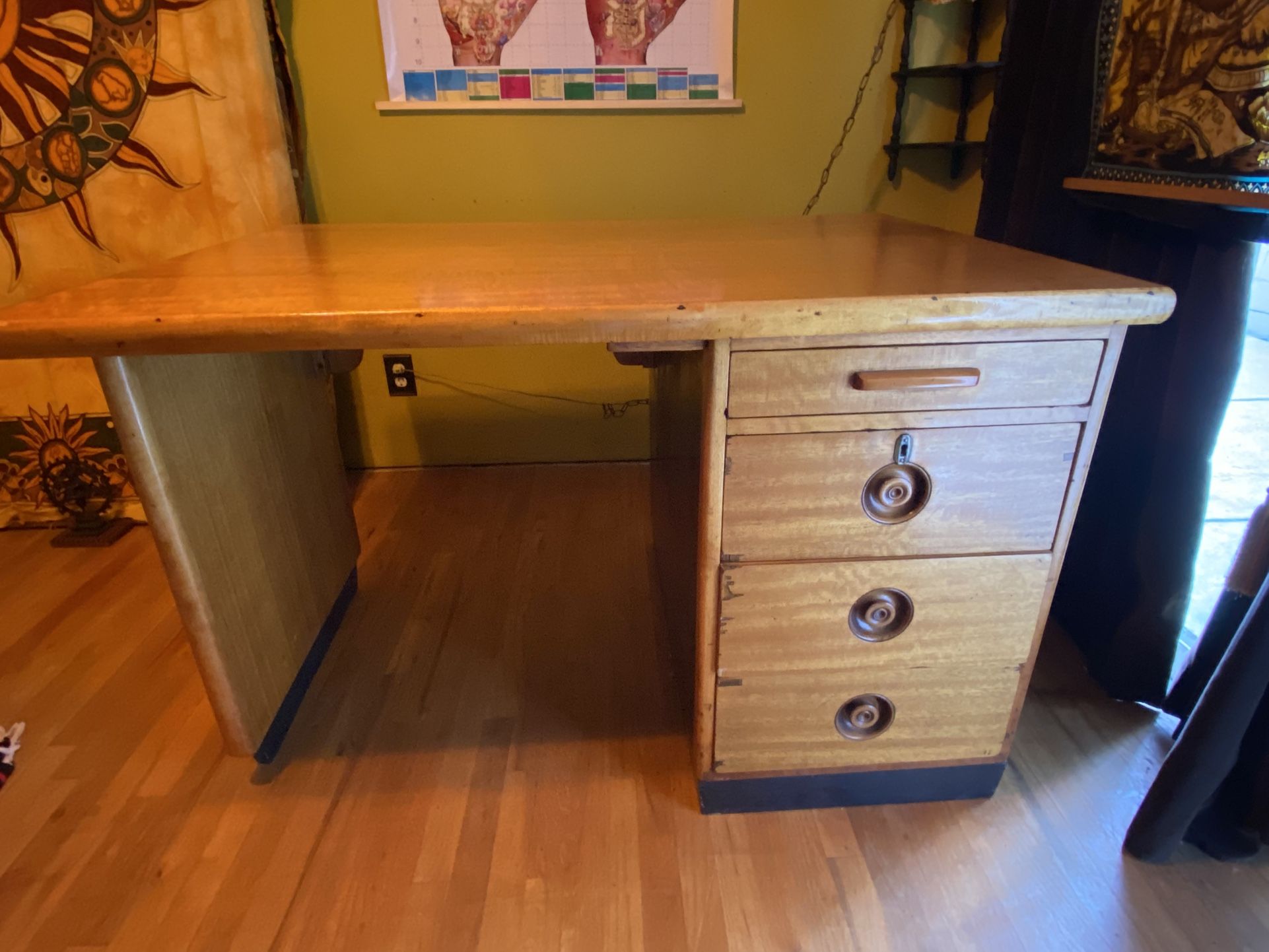 Double-sided Maple Desk, Mid-Century
