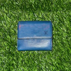 Louis Vuitton Myrtille Blue Epi Leather Elise Wallet
