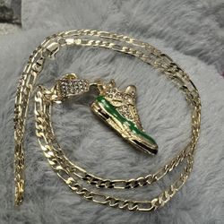 Sneakers Pendant With Chain Necklace 20” 3mm