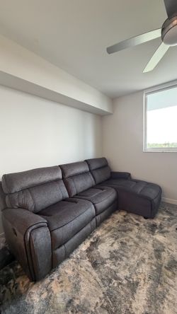 Gray seasonal couch