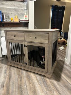 Large Furniture Style Dog Crate w/ Storage Drawers