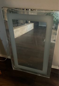 new, unused, tested LED anti-fog bathroom mirror. Tested, works.