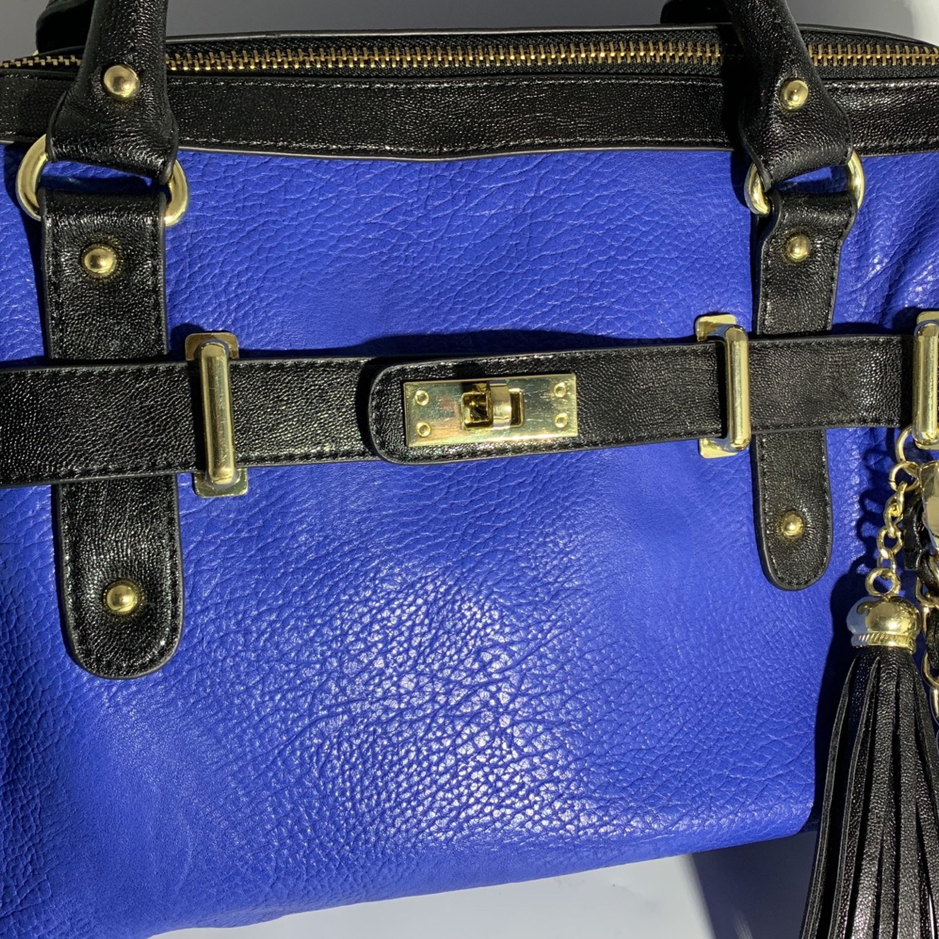 Brand: Steve Madden Steve Madden Blue Leather Handbag - Cobalt Blue Doctor, Boston Bag or Shoulder Bag - Blue