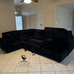 XL OVERSIZED U-Sectional Sofa Sleeper Couch with Pullout Bed and Storage (FREE DELIVERY)