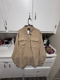 Tan Corduroy Button up BRAND NEW