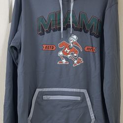 Miami Hurricanes adidas Mighty Mascot Team Hoodie - Grey Size M