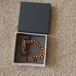 9 Inch Solid Copper Cuban Style Wrist Bracelet