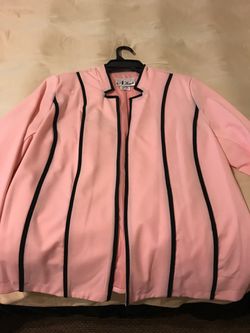 Ladies size 10 pink black suit jacket dressy