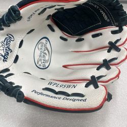 Rawlings Player Series T-Ball Glove WPL95WN White Blue RHT 