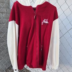 VINTAGE FUBU CIRCA FLEECE JACKET WITH HOODIE  XL 20. (SHD)