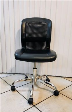 💕 Black Mid-Back Vinyl Mesh Task Office Armless Swivel Chair