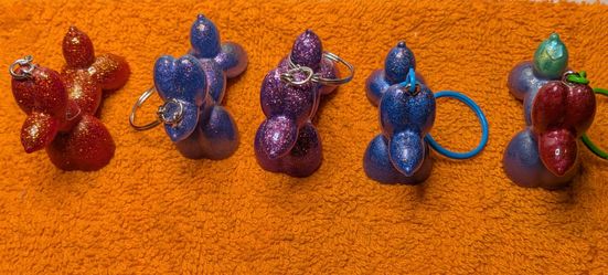 Resin Balloon Dog Keychains