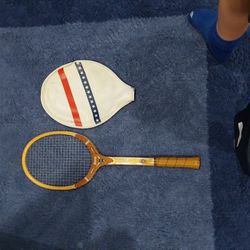 Old Badminton Racket With Cover, Vintage 