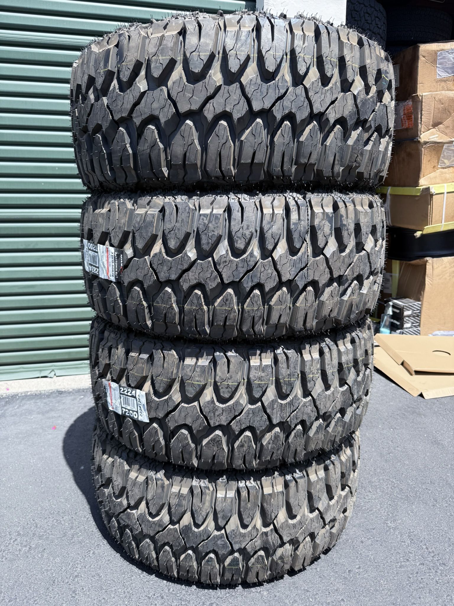 (4) 33x12.50R22 Patagonia M/T Milestar