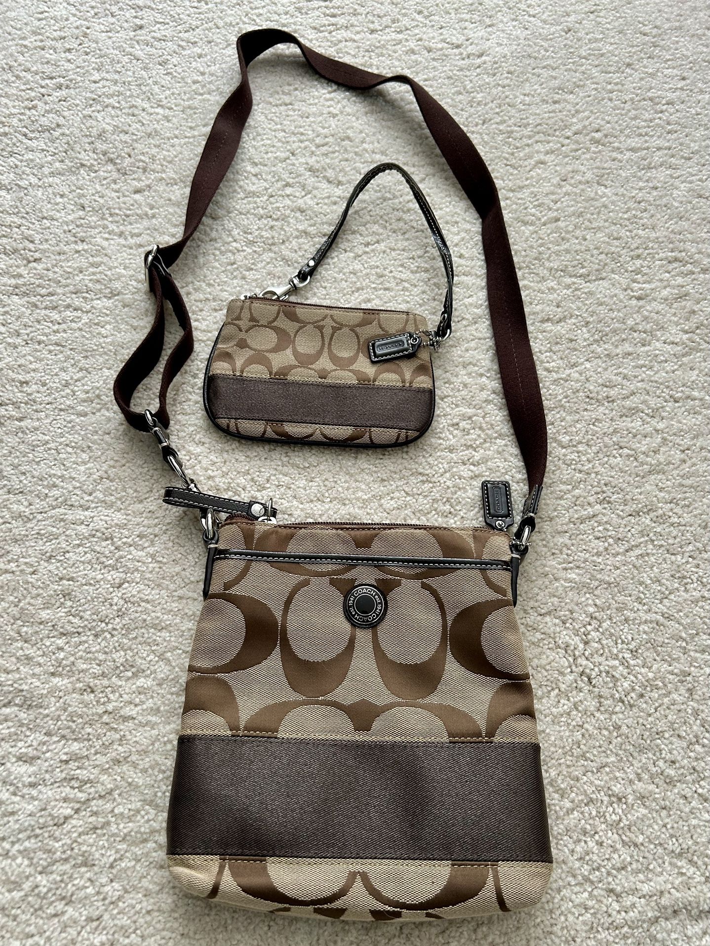 Coach cross body purse and wallet wristlet