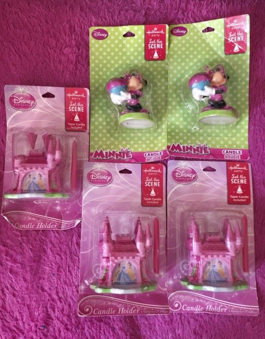Disney Hallmark Candle Holder And Candles