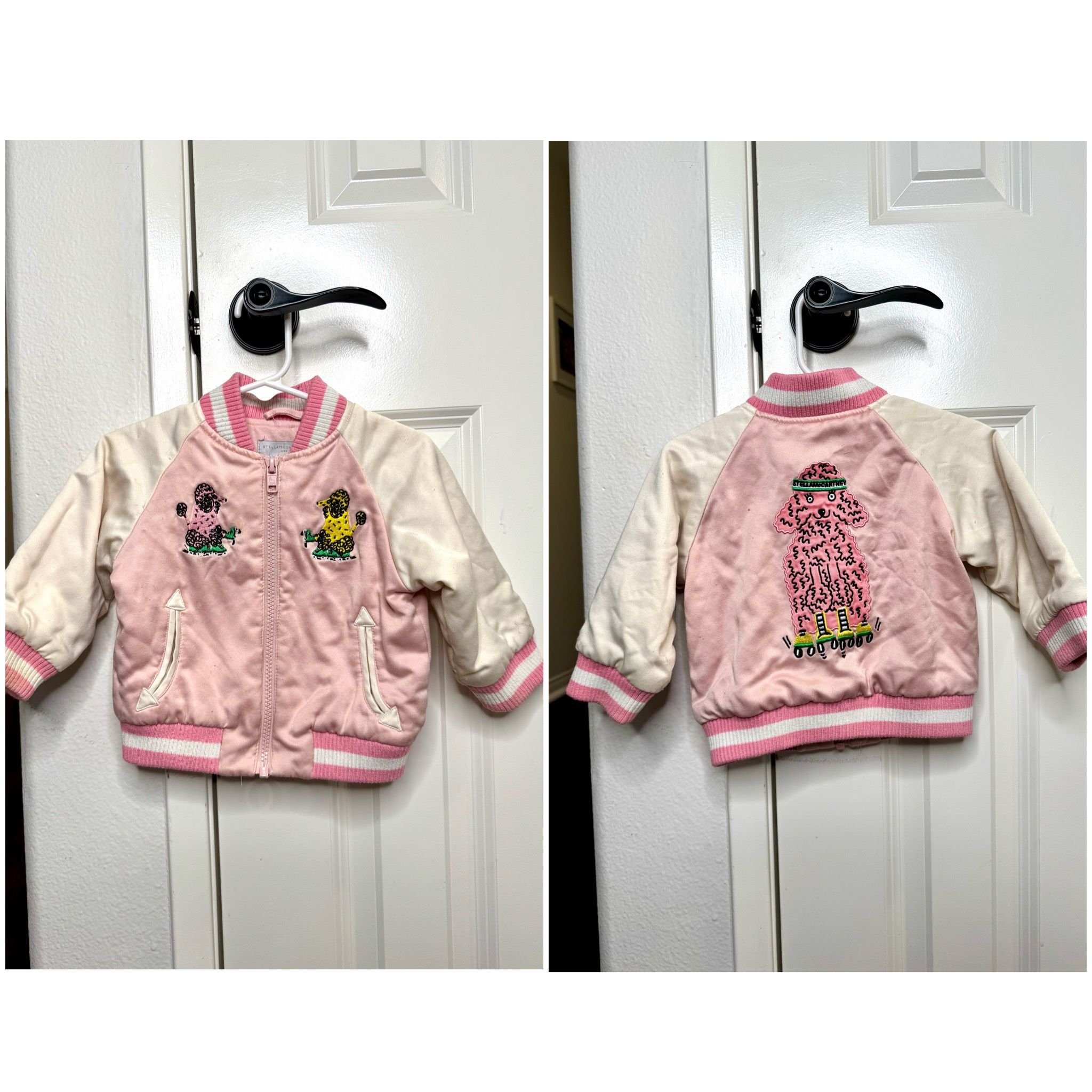 Stella McCartney Pink Baby Bomber Jacket 9 months | Baby Kids luxury Designer Clothes