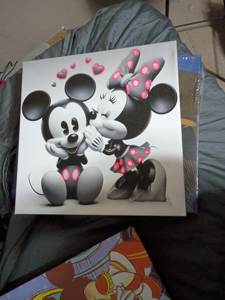 Mickey Mouse And Minnie Canvas