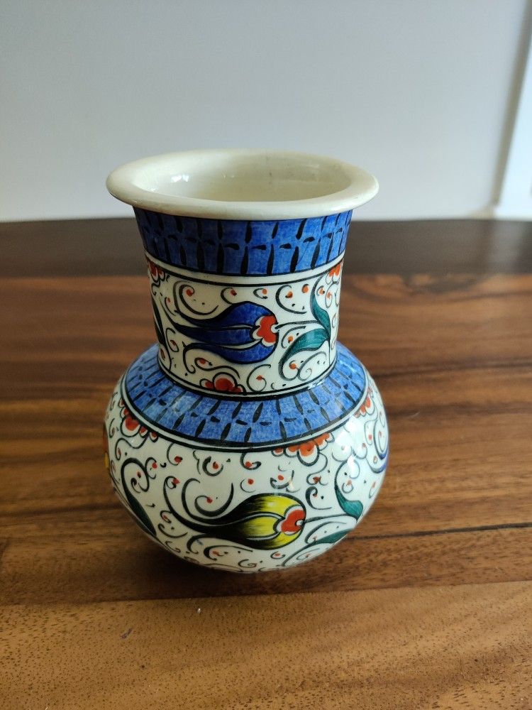 Antique Turkish Glazed Iznik Art Vase 