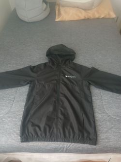Champion Black Windbreaker Jacket with Hood (make me an offer)