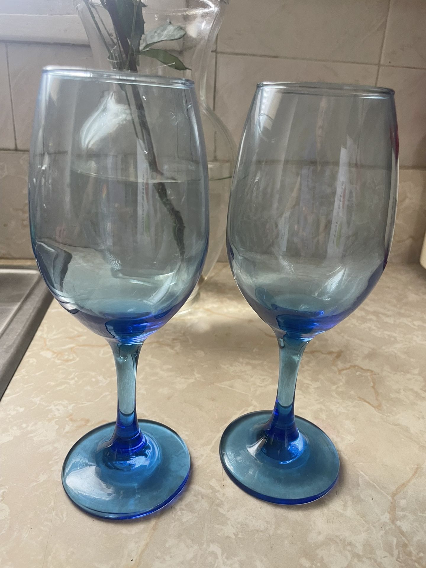 Two Vintage Wine Glasses