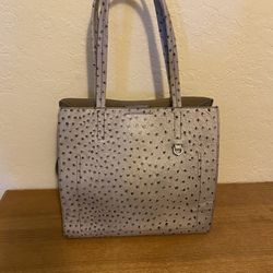 Gray Leather Tote purse