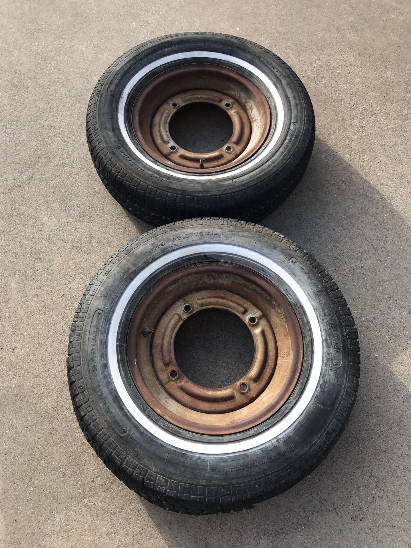 Two P215/75R15 Trailer Tires & Rims